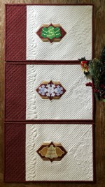 3 placemats with Christmas applique embroidery