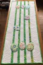 Quilted Easter Tablerunner with Egg Applique Embroidery