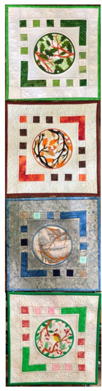 Small quilts with seasons embroidery