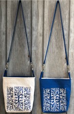 Crossbody bag with tree branches embroidery