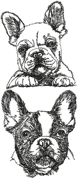 Advanced Embroidery Designs - French Bulldog Set