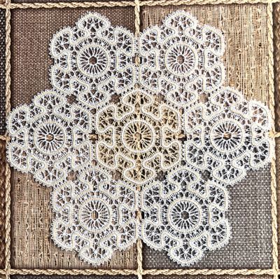 Freestanding Battenberg Hexagon Lace Doily