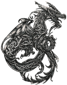 Celtic Dragon Machine Embroidery Design