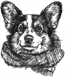 Cardigan Welsh Corgi Machine Embroidery Design