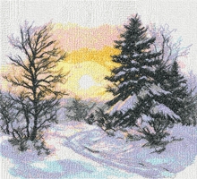 Winter Sunset Machine Embroidery Design