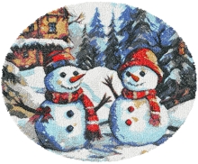 Snowmen Street Machine Embroidery Design