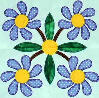 Advanced Embroidery Designs - Applique Flower Quilt Block Set