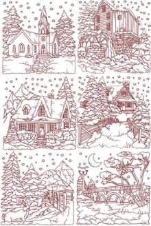 One-Color Winter Cottage Set