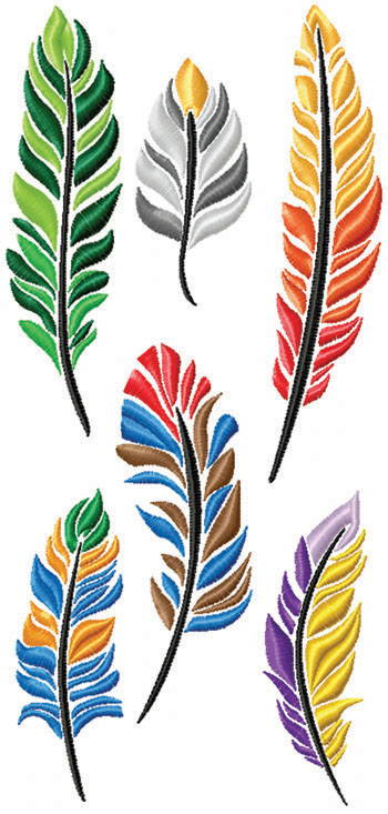 Advanced Embroidery Designs - Feather Set