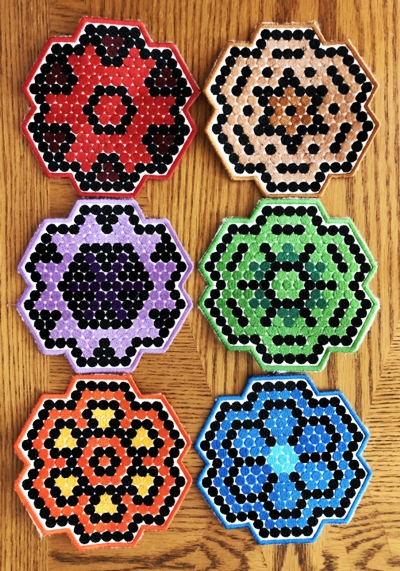Advanced Embroidery Designs - Dot Art Coasters in-the-Hoop (ITH)