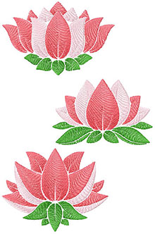 Lotus Flower Set Machine Embroidery Design