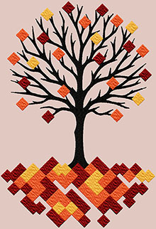 Autumn Mosaic Machine Embroidery Design