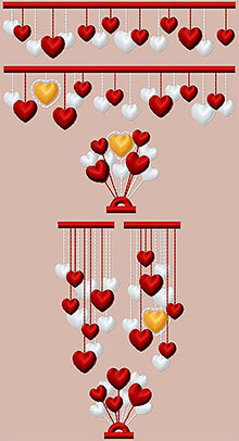 Valentines Embellishment Set Machine Embroidery Design