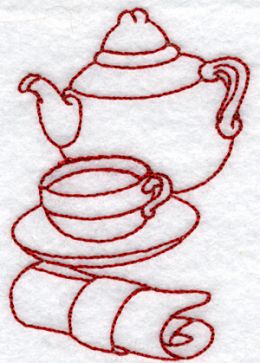 The RedWork Kitchen - Hand Embroidery Pattern - Shipped