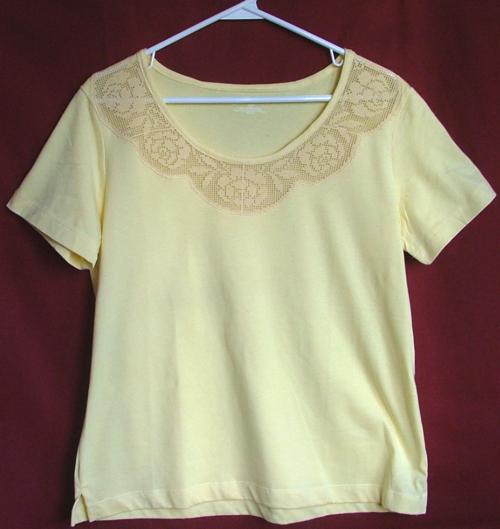 Crochet Lace Insert for a T-shirt - Advanced Embroidery Designs