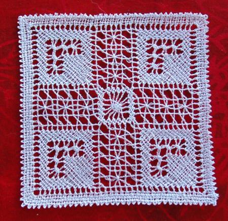 Free-Standing Bobbin Lace Square image 1