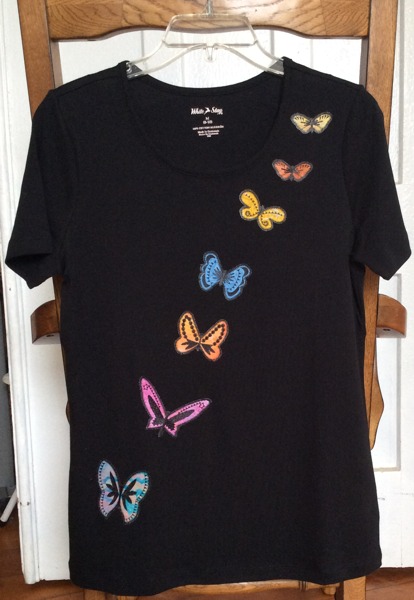 T-Shirt with Butterfly Applique - Advanced Embroidery Designs