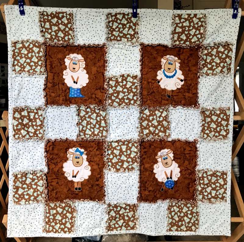 Frayed Edge Bady Quilt With Applique Advanced Embroidery Designs