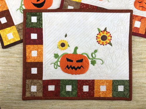 A close-up of one of the autumn placemats.