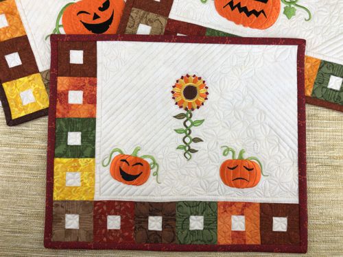 A close-up of one of the autumn placemats.