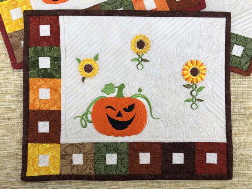 A close-up of one of the autumn placemats.