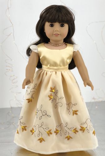 Ball Skirt with Embroidered Overlay and Top for 18-inch Dolls