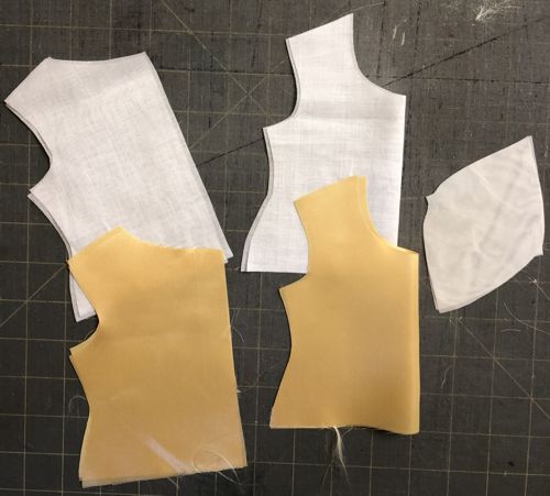 All parts of the top cut out of fabric.