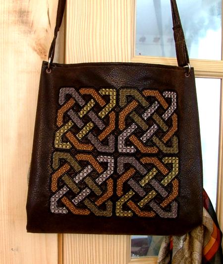 Shoulder Strap Bag and Tote Bag with Celtic Quilt Blocks image 2