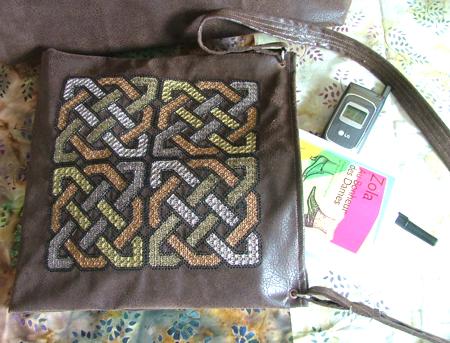 Shoulder Strap Bag and Tote Bag with Celtic Quilt Blocks image 7